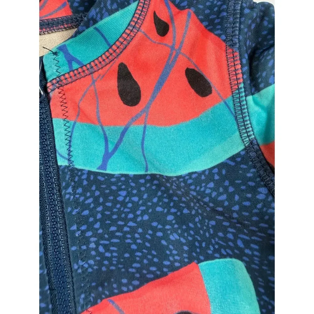Tea Collection Watermelon Zip Front One-Piece Swimsuit Size 2